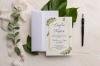 cod - 9202
Invitatie de nunta din carton
cu ornament de frunze de ficus
Plicul este alb.
Pretul contine plic, TVA
iar inscriptionarea si montajul 
sunt gratuite